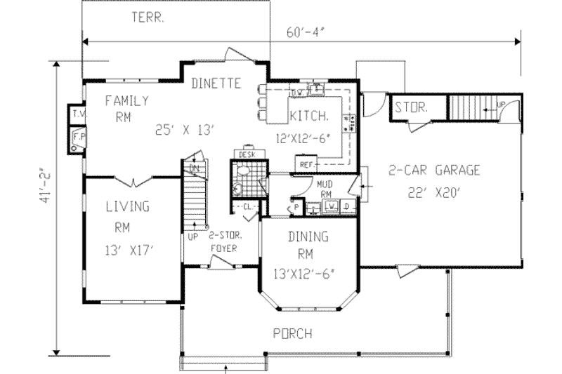 Dream House Plan - Floor Plan - Main Floor for Colonial House Plan #3-187 - 4 bed, 2.5 bath