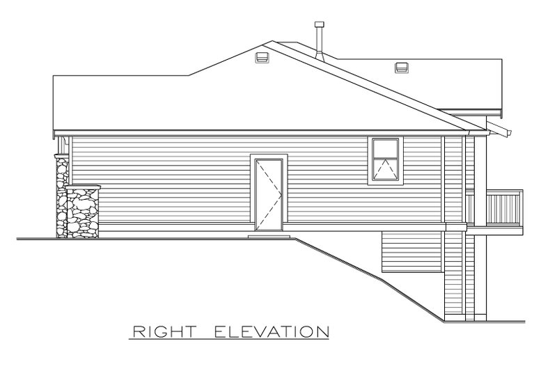 House Blueprint - Exterior - Other Elevation 1 for Farmhouse House Plan #1100-95 - 2 bed, 2 bath