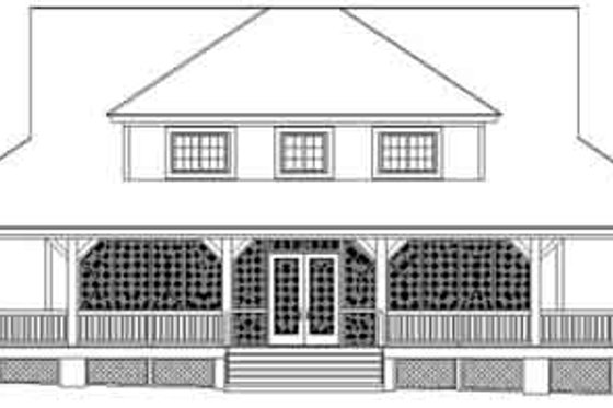 Exterior - Rear Elevation for Southern House Plan #81-735 - 3 bed, 2.5 bath