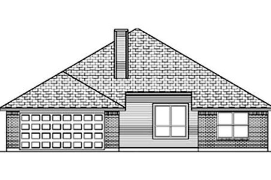 Exterior - Rear Elevation for Traditional House Plan #84-356 - 3 bed, 2 bath