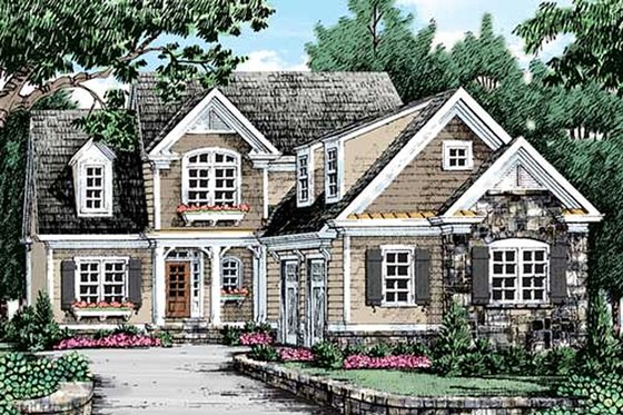 Exterior - Front Elevation 3 for Traditional House Plan #927-42 - 3 bed, 2.5 bath