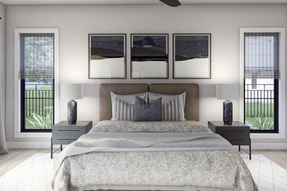 Interior - Master Bedroom for Mediterranean House Plan #455-620 - 2 bed, 2 bath