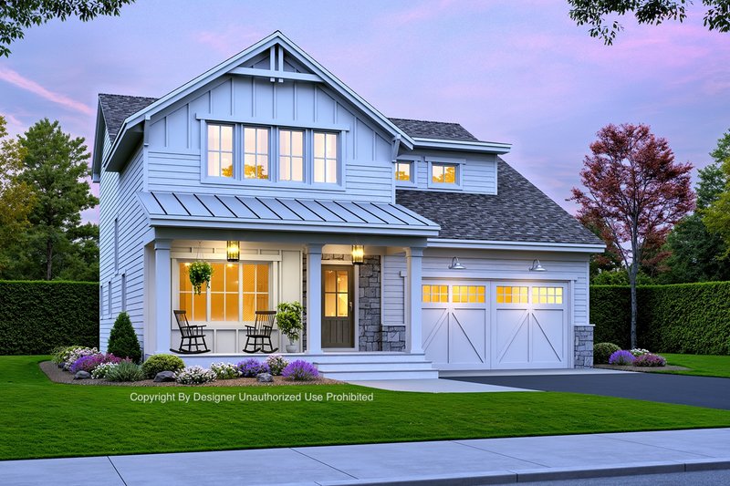 Dream House Plan - Farmhouse Exterior - Front Elevation Plan #51-1354