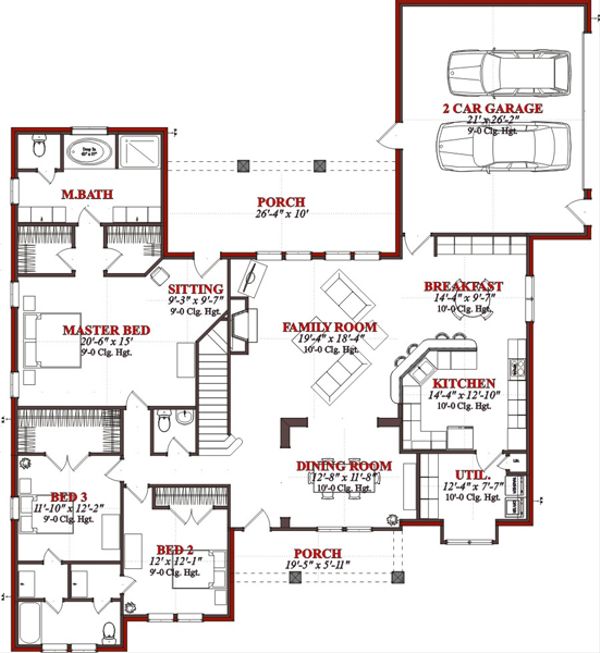 European Floor Plan - Main Floor Plan #63-320