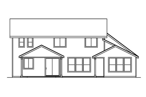 Exterior - Rear Elevation for Craftsman House Plan #124-508 - 4 bed, 2.5 bath