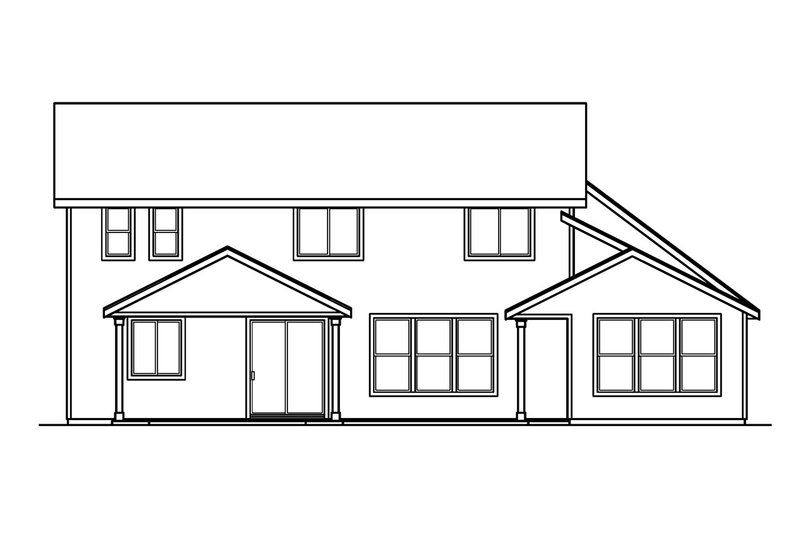 Dream House Plan - Exterior - Rear Elevation for Craftsman House Plan #124-508 - 4 bed, 2.5 bath