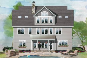 Exterior - Rear Elevation for Craftsman House Plan #929-1079 - 5 bed, 4.5 bath