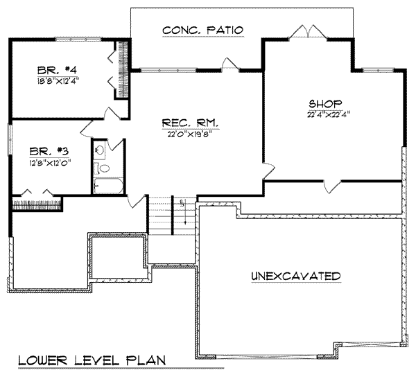 Home Plan - European Floor Plan - Lower Floor Plan #70-762