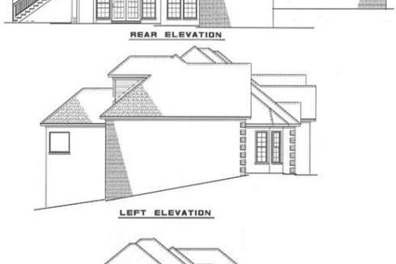Home Plan - Exterior - Rear Elevation for European House Plan #17-220 - 3 bed, 3.5 bath