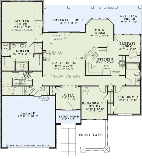 Home Plan - Mediterranean Floor Plan - Main Floor Plan #17-2925