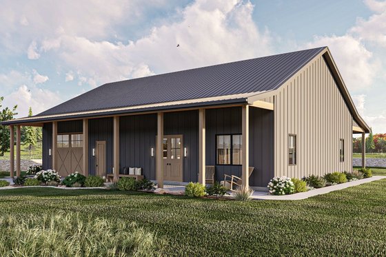 Exterior - Other Elevation for Barndominium House Plan #455-543 - 2 bed, 1 bath