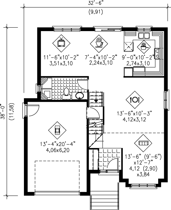 Home Plan - Contemporary Floor Plan - Main Floor Plan #25-2102