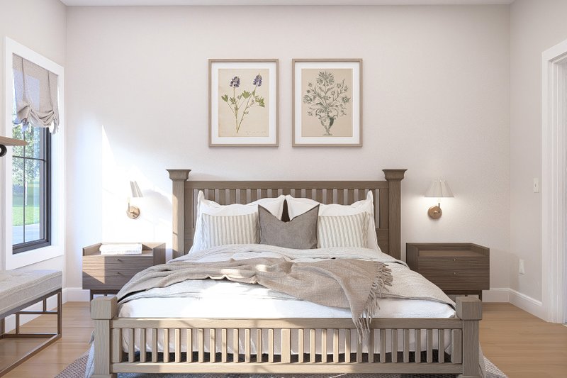 Architectural House Design - Interior - Master Bedroom for Farmhouse House Plan #455-804 - 3 bed, 2 bath