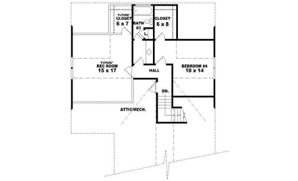 Bungalow Floor Plan - Upper Floor Plan #81-1186