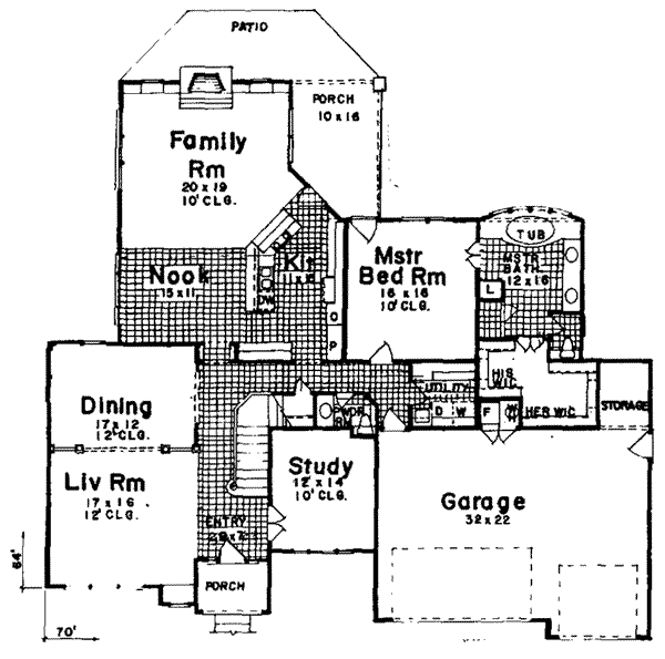 Architectural House Design - Traditional Floor Plan - Main Floor Plan #52-132