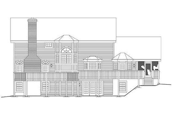 Exterior - Rear Elevation for Colonial House Plan #57-295 - 4 bed, 2.5 bath