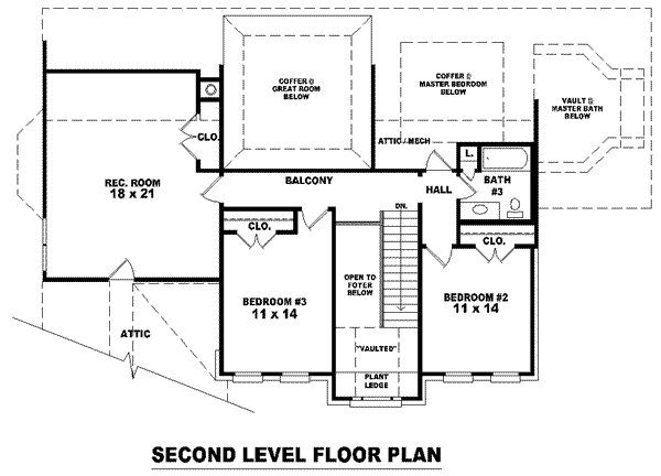 European Floor Plan - Upper Floor Plan #81-1134