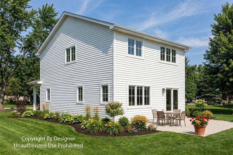 Dream House Plan - Exterior - Rear Elevation 1 for Farmhouse House Plan #51-1542 - 3 bed, 2.5 bath