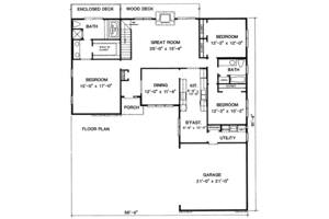 Floor Plan - Main Floor House Plan #10-141 - 3 bed, 2 bath