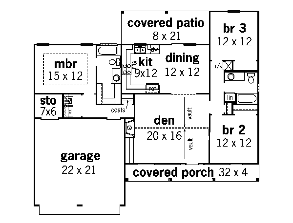 Traditional Floor Plan - Main Floor Plan #16-180