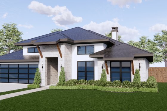 Exterior - Front Elevation 6 for Modern House Plan #1096-93 - 4 bed, 2.5 bath