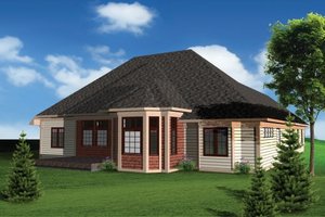 Exterior - Rear Elevation for Ranch House Plan #70-1098 - 3 bed, 2.5 bath