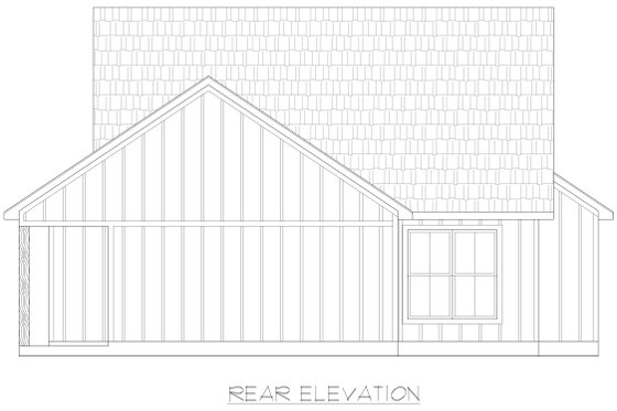 Exterior - Rear Elevation 1 for Farmhouse House Plan #1074-85 - 2 bed, 2 bath