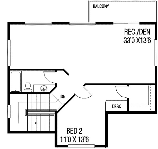 House Blueprint - Craftsman Floor Plan - Upper Floor Plan #60-428