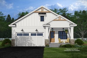 Exterior - Front Elevation 3 for Farmhouse House Plan #51-1505 - 3 bed, 2 bath
