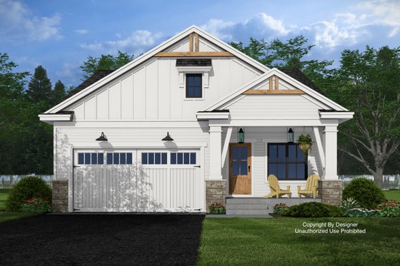 Exterior - Front Elevation 3 for Farmhouse House Plan #51-1505 - 3 bed, 2 bath