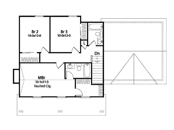 Architectural House Design - Country Floor Plan - Upper Floor Plan #22-531
