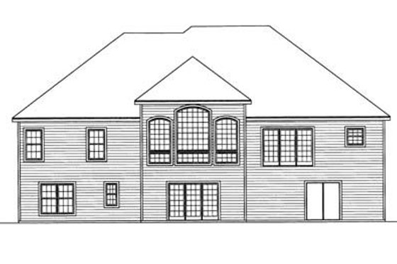 Exterior - Rear Elevation for Traditional House Plan #31-134 - 4 bed, 3 bath
