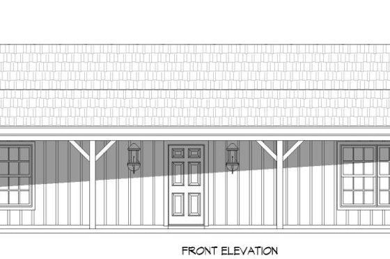 Exterior - Front Elevation 3 for Country House Plan #932-96 - 2 bed, 1 bath