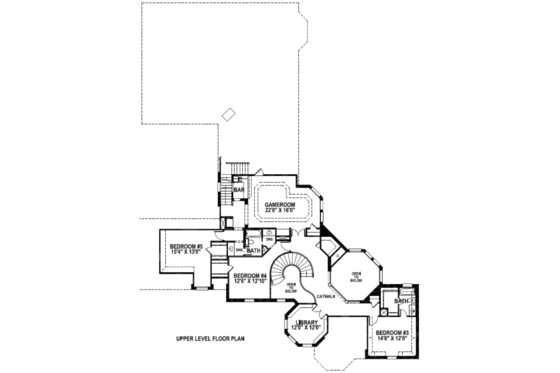 Floor Plan - Upper Floor for European House Plan #141-244 - 5 bed, 4.5 bath