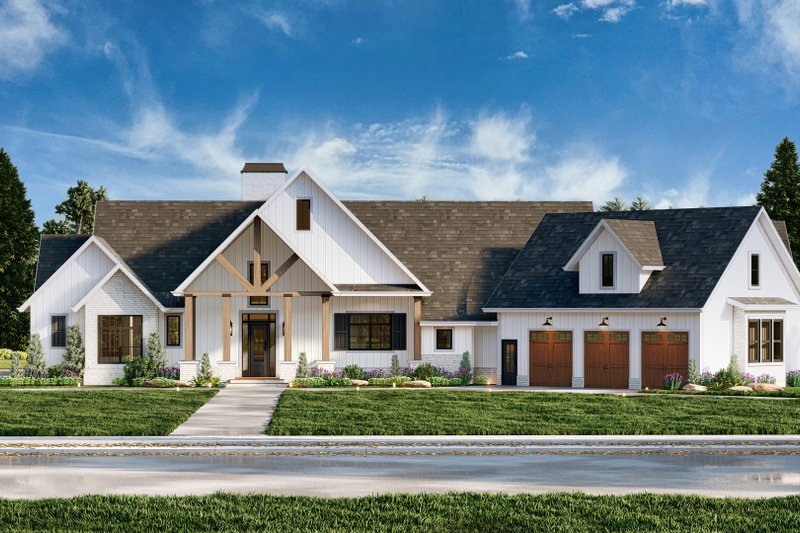 Farmhouse Style House Plan - 4 Beds 3 Baths 3686 Sq/Ft Plan #119-460