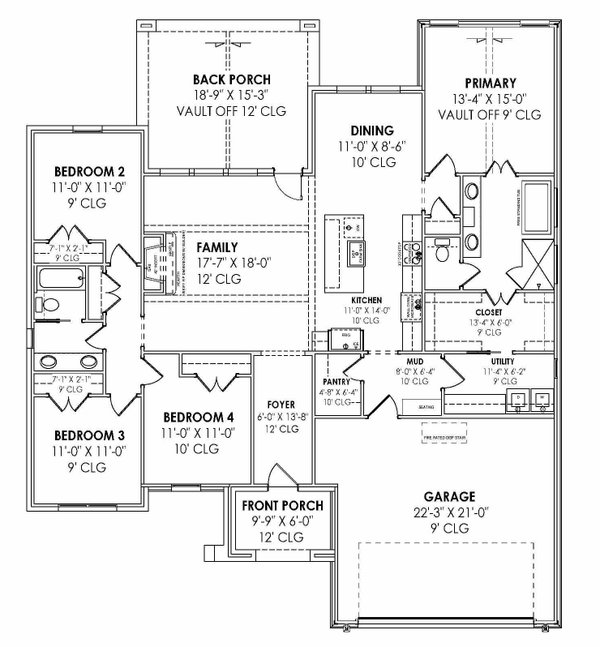 Dream House Plan - Country Floor Plan - Main Floor Plan #1096-106