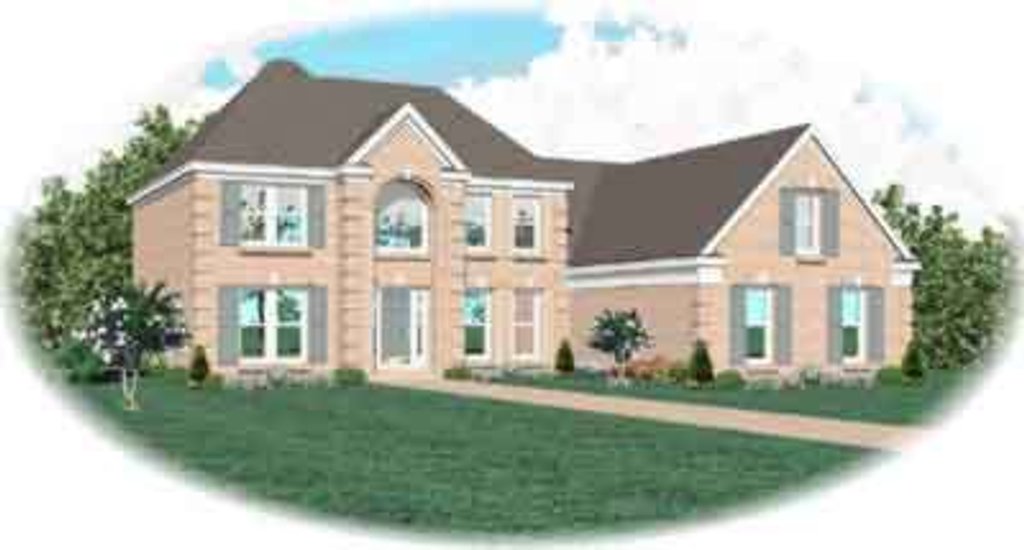 Exterior - Front Elevation 2 for European House Plan #81-522 - 4 bed, 2.5 bath