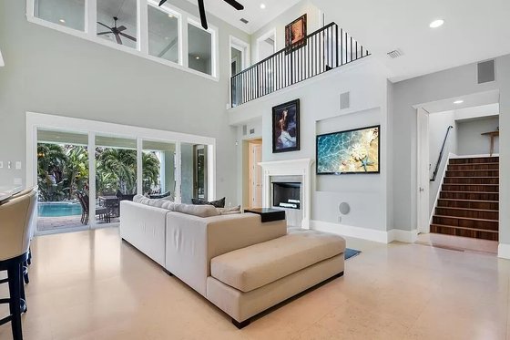 Interior - Family Room 1 for Beach House Plan #548-20 - 4 bed, 4.5 bath