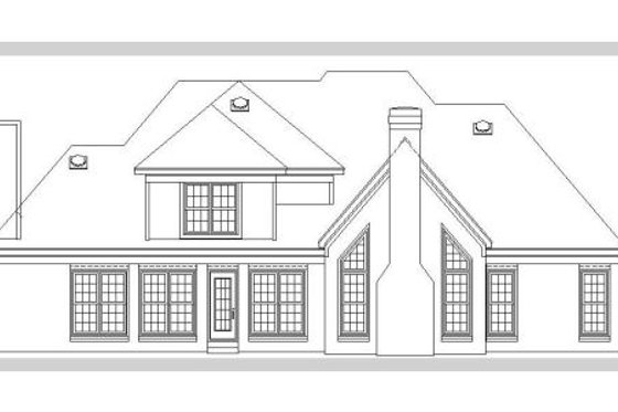Exterior - Rear Elevation for European House Plan #81-1470 - 3 bed, 2.5 bath