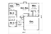 Traditional Style House Plan - 3 Beds 2 Baths 1413 Sq/Ft Plan #20-2423 
