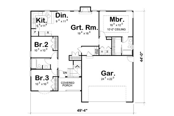Traditional Floor Plan - Main Floor Plan #20-2423