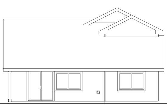 Exterior - Rear Elevation House Plan #124-595 - 3 bed, 2.5 bath