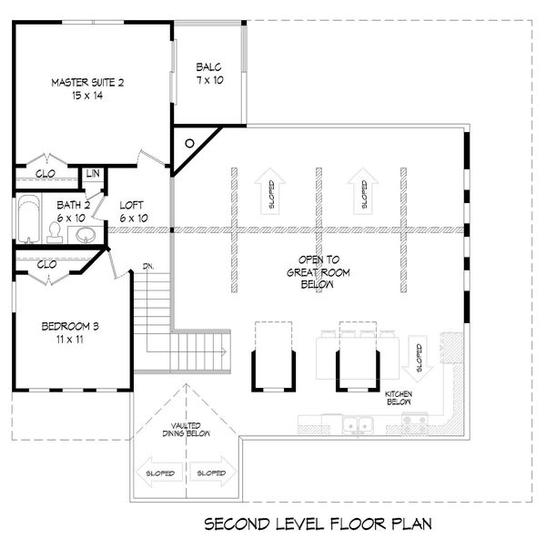 Architectural House Design - Country Floor Plan - Upper Floor Plan #932-33