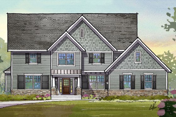 Exterior - Front Elevation for Traditional House Plan #901-117 - 4 bed, 2.5 bath