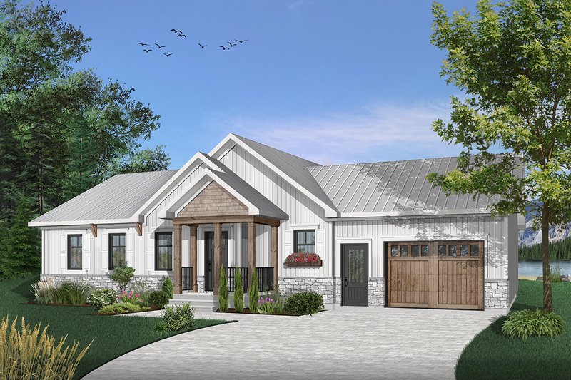 Ranch Style House Plan - 2 Beds 1 Baths 1443 Sq/Ft Plan #23-2652