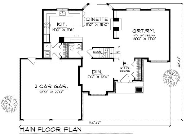 Dream House Plan - Traditional Floor Plan - Main Floor Plan #70-238