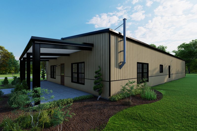 House Blueprint - Exterior - Other Elevation for Barndominium House Plan #1092-7 - 2 bed, 2 bath
