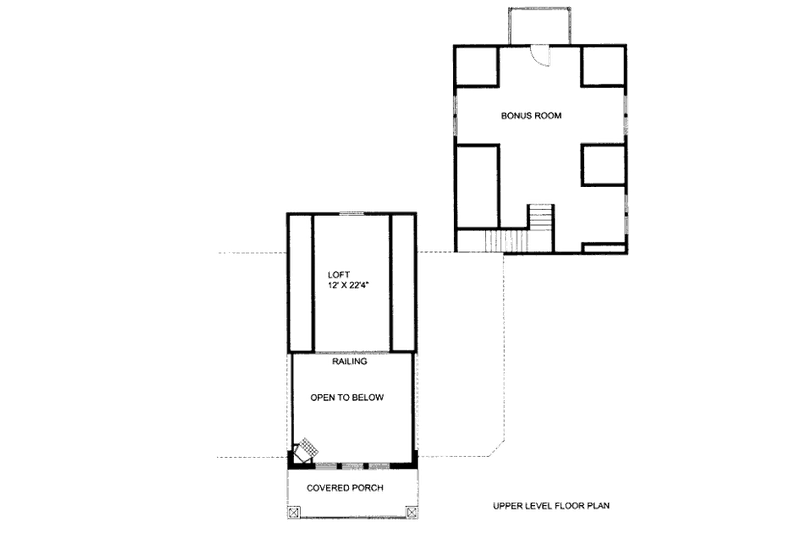 Architectural House Design - Floor Plan - Upper Floor for Bungalow House Plan #117-619 - 2 bed, 2.5 bath