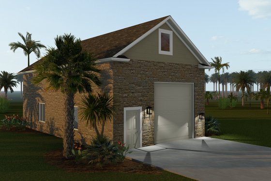 Exterior - Rear Elevation for Traditional House Plan #1060-88, 0 bath
