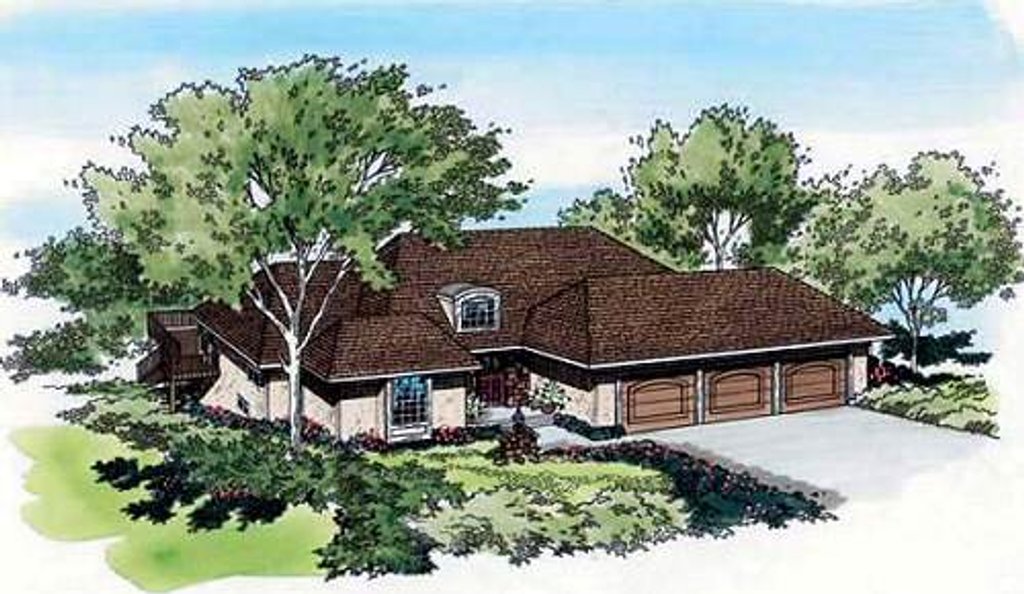 Exterior - Front Elevation 2 for Traditional House Plan #312-578 - 4 bed, 3 bath